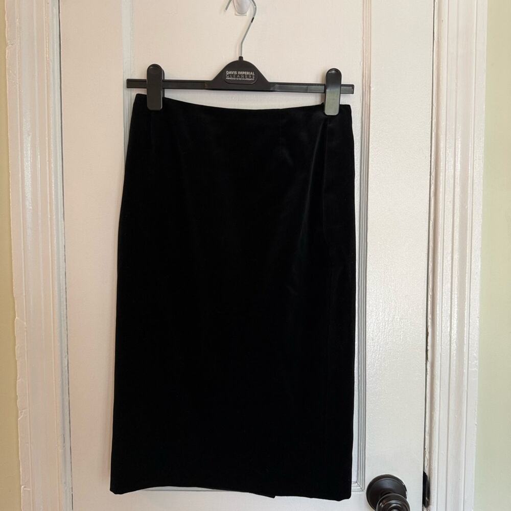 Escada Black Velvet Pencil Skirt - Picture 2 of 6